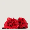 Mules piatte Boudoir in pelle con petali di rosa Mules piatte Boudoir in pelle con petali di rosa