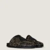 Mules piatte Label in pelle con borchie Mules piatte Label in pelle con borchie