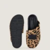 Mules piatte Label in pelle effetto pony con motivo leopardato