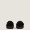 Mules piatte Label in pelle effetto pony con motivo leopardato
