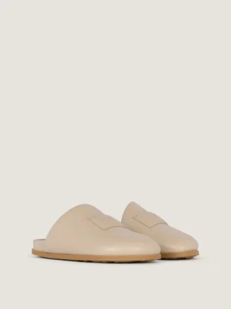 Mules piatte Label in pelle nappa