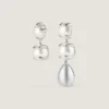 Orecchini asimmetrici con perle appuntite in metallo e perle Orecchini asimmetrici con perle appuntite in metallo e perle