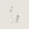 Orecchini asimmetrici con perle di cristallo in metallo, cristalli e perle Orecchini asimmetrici con perle di cristallo in metallo, cristalli e perle