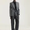 Pantaloni a doppia piega in lana Pantaloni a doppia piega in lana