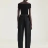 Pantaloni a doppia piega in lana Pantaloni a doppia piega in lana