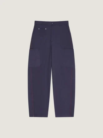 Pantaloni cargo con cuciture couture in denim a spina di pesce Pantaloni cargo con cuciture couture in denim a spina di pesce