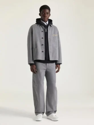 Giacca in denim a spina di pesce con ricamo Givenchy Paris