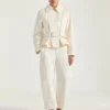 Pantaloni cargo corti a bozzolo in cotone e lana