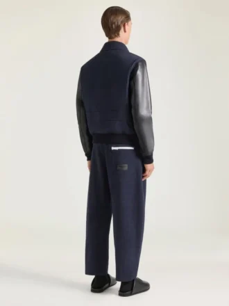 Giacca aviator in materiali misti