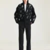 Pantaloni sartoriali a gamba dritta in lana e mohair
