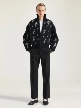 Pantaloni sartoriali a gamba dritta in lana e mohair