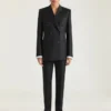 Pantaloni skinny a righe in lana Pantaloni skinny a righe in lana