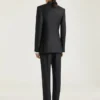 Pantaloni skinny a righe in lana Pantaloni skinny a righe in lana