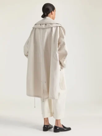 Parka con collo a scialle e zip in cotone