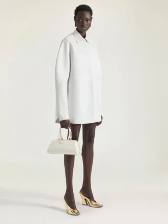 Camicia oversize in pelle