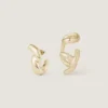Set composto da orecchino a maglia e ear cuff in metallo Set composto da orecchino a maglia e ear cuff in metallo