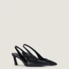 slingback a punta in pelle