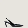 slingback a punta in pelle