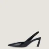 slingback a punta in pelle