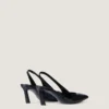 slingback a punta in pelle