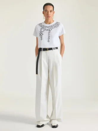 T-shirt in cotone con stampa a cristalli destrutturati