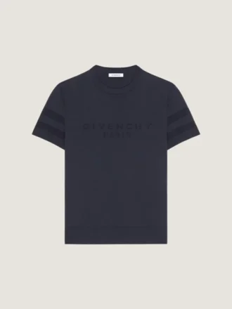 T-shirt in maglia di cotone con jacquard Givenchy Paris