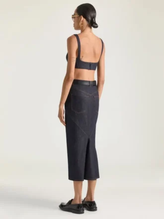 Top a reggiseno in denim grezzo