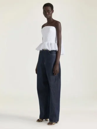 Top bustier con mantella sul retro in pizzo