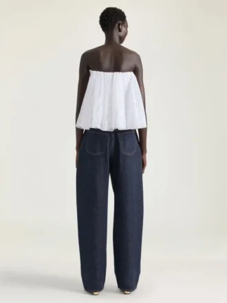 Top bustier con mantella sul retro in pizzo