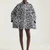 Trench corto Cocoon in cotone con stampa animalier