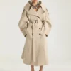 Trench lungo con spacchi in cotone