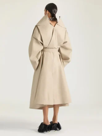 Trench lungo con spacchi in cotone