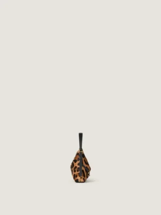 Voyou Bag in pelle effetto pony con motivo leopardo