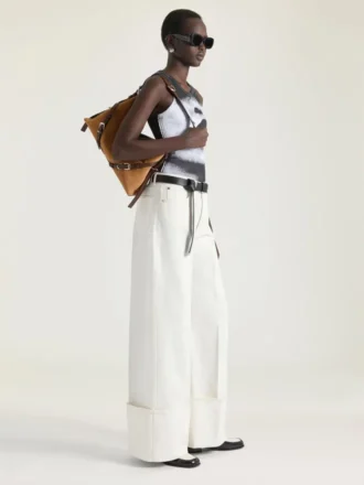 Voyou Bag media in pelle scamosciata e pelle